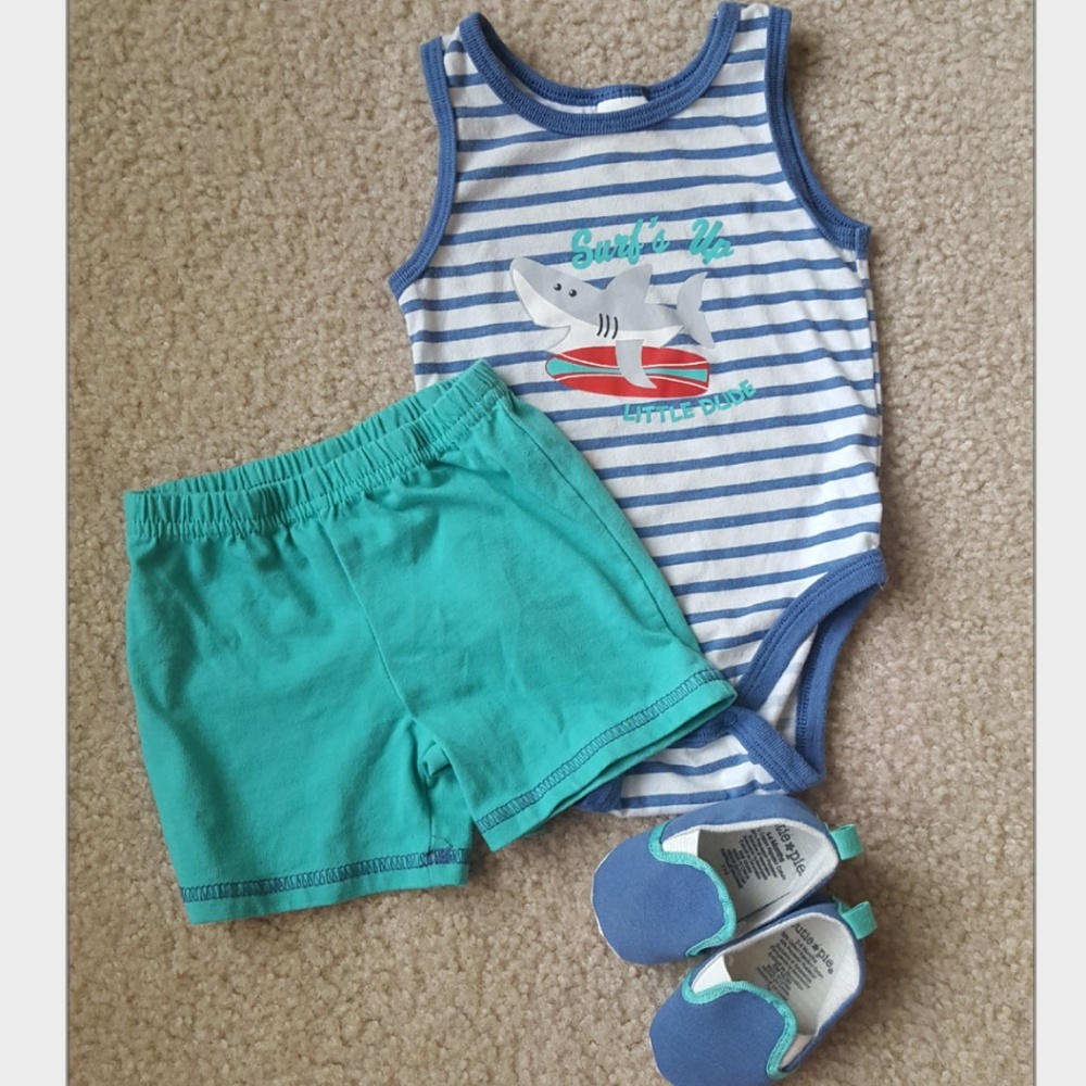Surf's Up outfit & shoes (infant boy 6mo)